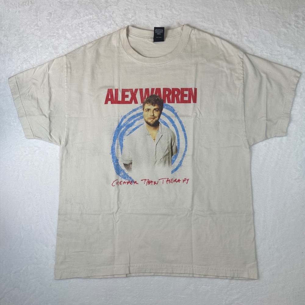 Alex Warren Cheaper Than Therapy World Tour 2024 Graphic Shirt XL Hanes Beefy-T
